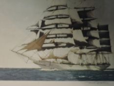 An etching, after W M, The Wave Clipper, indistinctly signed, 24 x 34cm, framed and glazed