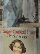 A pair of watercolours, E J S, lake views, monogrammed, signed and dated 1921, with reverse poster