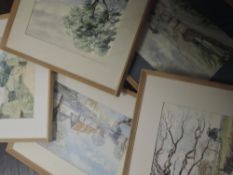 Five watercolours, Annie Whitworth, inc lake views, all signed, 28 x 38cm, framed and glazed