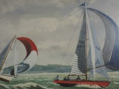 A watercolour, Thomas E Mallinson, Edward Heath's Morning Glory, Yatch, signed, and attributed