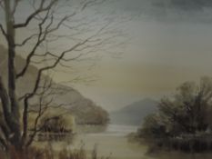 A watercolour, E Greig Hall, Windermere from the ferry, signed, attributed verso, 37 x 49cm,