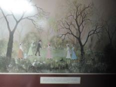 A print, after Helen Bradley, It was on an April evening, dated 1973, 39 x 57cm, framed and glazed
