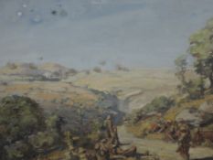An oil painting, Denovan Adam, Macedonia Varda front, signed and attributed verso, 40 x 50cm, framed