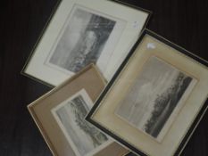 An engraving, Lancaster, C19th, 20 x25cm, an engraving, The North East View of Lancaster, 14 x 20cm,