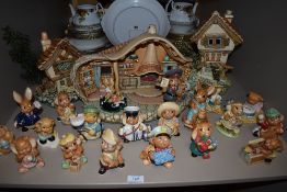 A selection of Pendelfin by Stonecraft including open fronted house, two similar and selection of
