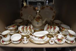 A large quantity of Royal Albert 'Old country Roses' Having bold rose transfer pattern and gilt