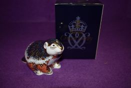 A Royal Crown Derby Paperweight. Riverbank Beaver modelled by Robert Jefferson decoration design