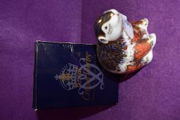 A Royal Crown Derby Paperweight. Riverbank Beaver modelled by Robert Jefferson decoration design