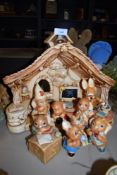 A selection of Pendelfin by Stonecraft the School house and figure set