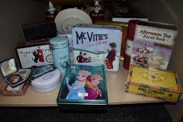 A selection of tins and similar storage boxes