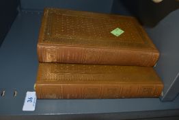 Volume one and two of Victor Hugo's Les miserables.