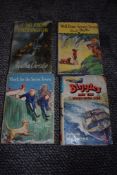 Four vintage books, including The secret seven and Biggles.