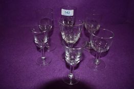 A collection of Antique glasses,most being Victorian, including wine glass with trumpet bowl,