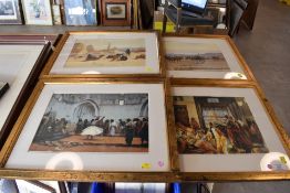 Four middle eastern prints in a Woodhouse style.