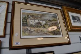 A signed and limited edition print after Judy Boyes, of local interest.