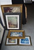 A selection of prints and frames including original acrylics