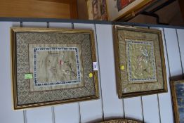Two Chinese export silk works in frames.