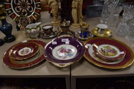 A selection of ceramics including Meissen Waves Pure Holly tea cup and saucer set stamped and