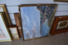 An original oil on board signed Bart, depicting coastal scene.