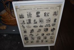 A Victorian paper poster for the Hoods Comic annual circa 1840