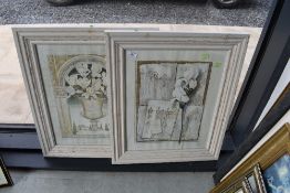 Two shabby chic style pictures and frames