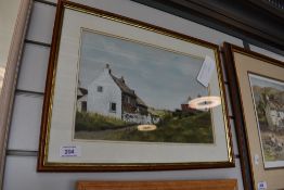 A pastel painting depicting rural homestead, possibly of local interest.