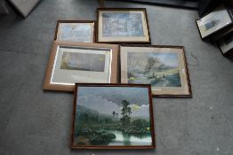 A selection of prints including Barrie Clark Sptfire