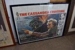 A vintage uk film quad poster for The Cassandra Crossing starring Sophia Loren