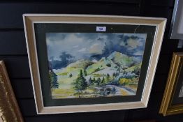 A impressionist watercolour possibly depicting Ashness bridge.