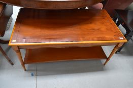 A modern yew wood, coffee table, approx. 102 x 57cm