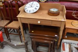 A Victorian stripped pine wash stand, having frieze drawer with ceramic handle, width approx. 89cm