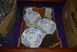 A good selection of church service plates having Chinoiserie decal being stamped underneath for Zion