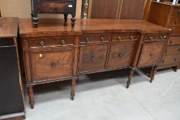 A 19th Century mahogany breakfront sideboard, approx. dimensions 190w x 90h x60d cms
