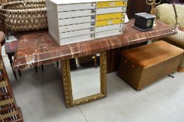 A marble effect table, approx. 200cm x 100cm