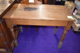 A church vestibule table having traditional shaker design