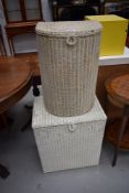 Two Lloyd loom linen baskets in cream