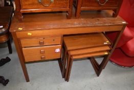 A vintage teak desk, approx width 104cm
