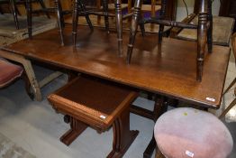 A traditional oak refectory style dining table, approx. 167 x 76cm