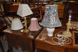 A selection of vintage and later table lamps