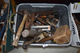 A box of vintage and later tools