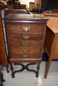 A 19th Century mahogany 5 drawer music cabinet on X frame, width approx. 52cm