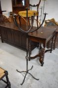 A wrought iron 5 branch candelabra