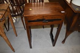 An interesting Art Deco inlaid wireless or radio table, labelled Acme , having slots to the rear