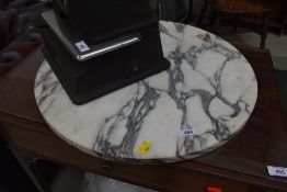 A circular marble table top, approx. diameter 52cm