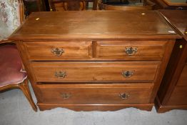 A Victorian stained pine chest of two over two drawers, width approx. 107cm