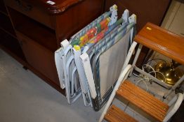 A selection of vintage folding garden or camping chairs