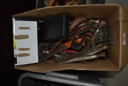 A box of vintage and later tools