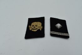 Two SS Collar Patches, Skull & Pip