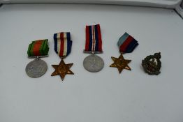 Four WW2 Medals, 39-45 Star, France & Germany Star, Defence Medal and War Medal, all with Ribbons