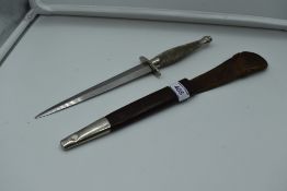 A British WW2 Fairbairn-Sykes Commando Knife, 2nd pattern 1941 onwards, handle chromed, with